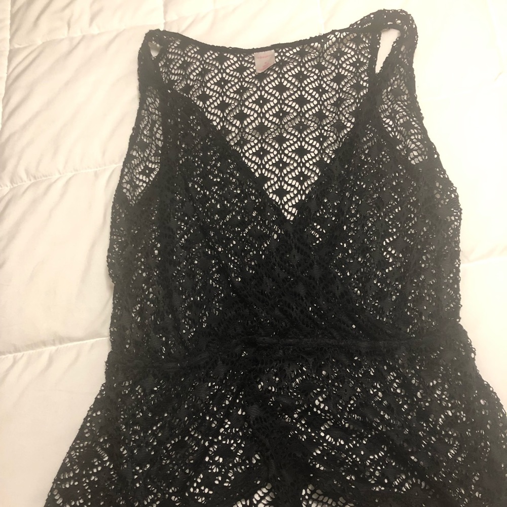Black romper pool cover up
